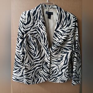 Anne Carson Black and White Zebra Blazer